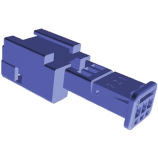 TE Connectivity Micro Quadlok System Automotive Connector Male Blue Cable 3 Way Crimp Termination 953698-3