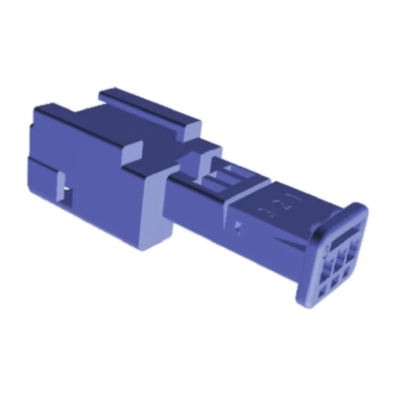 TE Connectivity Micro Quadlok System Automotive Connector Male Blue Cable 3 Way Crimp Termination 953698-3