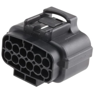 TE Connectivity Econoseal J 070 Mk II Automotive Connector Male 12 Way Black Cable Crimp Termination 2822638-1