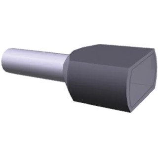 TE Connectivity Insulated Crimp Bootlace Ferrule Grey Nylon Insulation 3.7mm Pin Diameter 12mm Pin Length 11 AWG 1-966144-0