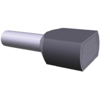 TE Connectivity Insulated Crimp Bootlace Ferrule Grey Nylon Insulation 3.7mm Pin Diameter 12mm Pin Length 11 AWG 1-966144-0