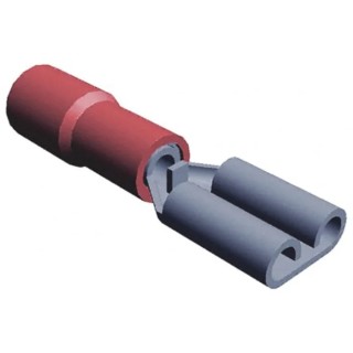 TE Connectivity PIDG FASTON .187 Red Insulated Female Spade Connector Crimp 4.75 x 0.51 mm Tab Size 22 AWG to 18 AWG 640917-1