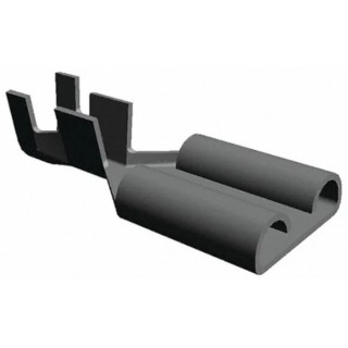 TE Connectivity FASTON .375 Black Uninsulated Female Spade Connector Crimp 9.53 x 1.19 mm Tab Size 11 AWG to 9 AWG 280223-2