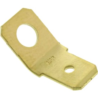 TE Connectivity FASTON .250 Yellow Uninsulated Male Spade Connector Solder 6.35 x 0.81 mm Tab Size 181949-1