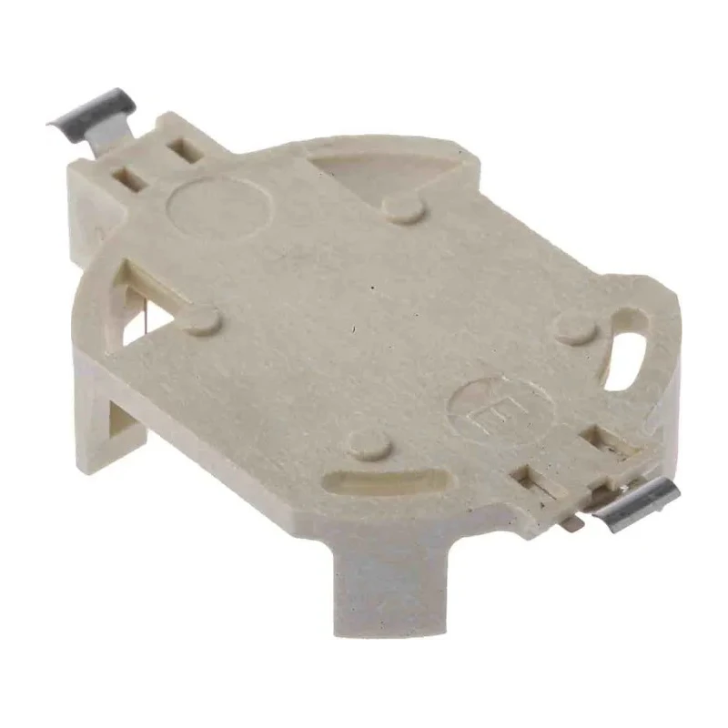 TE Connectivity PCB Mount Surface Battery Holder Fibreglass Reinforced Polybutylene Terephthalate Leaf Spring CR2032