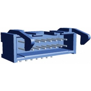 TE Connectivity AMP-LATCH Series Right Angle Through Hole PCB Header, 6 Contacts, 2.54 mm Pitch, 2 Row, Shrouded 2-1761607-1