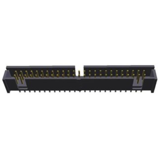 TE Connectivity AMP-LATCH Series Straight Through Hole PCB Header, 50 Contacts, 2.54 mm Pitch, 2 Row, Shrouded 1-5103309-0