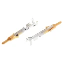 TE Connectivity Mini-Universal MATE-N-LOK Series Male Crimp Terminal, Gold Plated Brass, 26 AWG Min to 22 AWG 1-770985-0