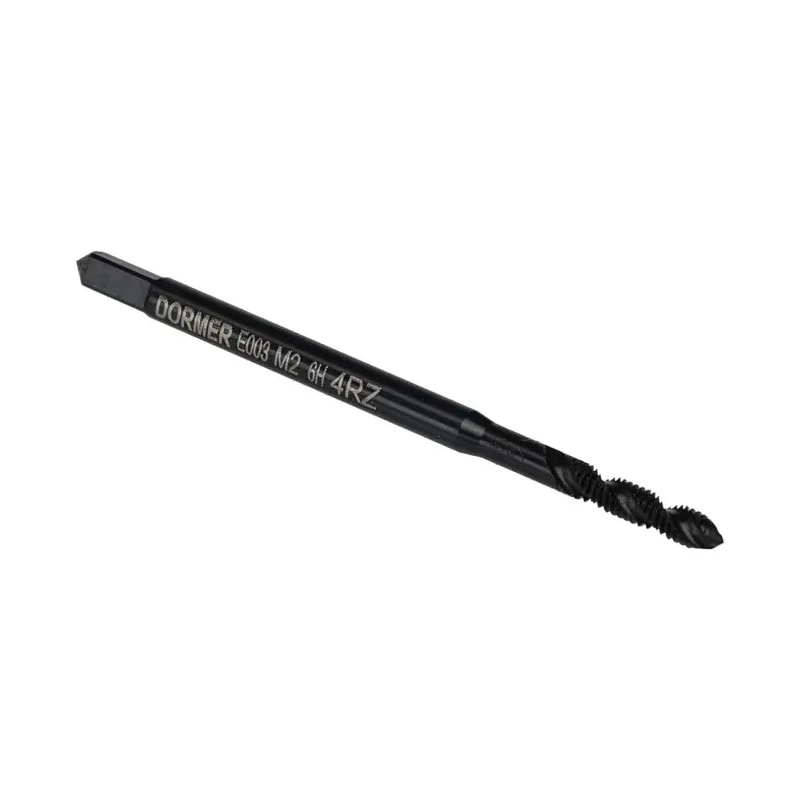 Dormer Metric Standard Spiral Flute Machine Threading Tap M2 Thread, 0.4mm Pitch, 41mm Length E003M2