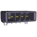 TE Connectivity Dynamic 3000 Series Right Angle Through Hole PCB Header, 4 Contacts, 5.08 mm Pitch, 1 Row 1-179277-3