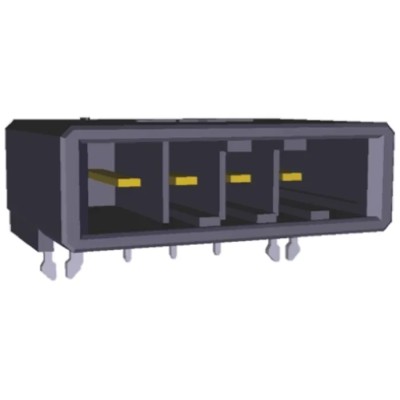 TE Connectivity Dynamic 3000 Series Right Angle Through Hole PCB Header, 4 Contacts, 5.08 mm Pitch, 1 Row 1-179277-3