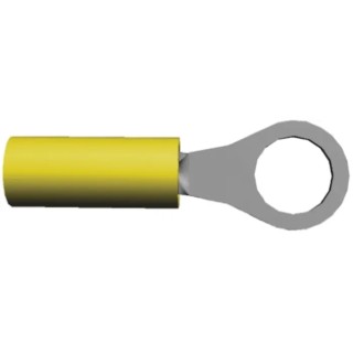 TE Connectivity PIDG Insulated Ring Terminal M3.5 Stud Size 26 AWG to 22 AWG Yellow Nylon Sleeve 16.41mm Overall 323915