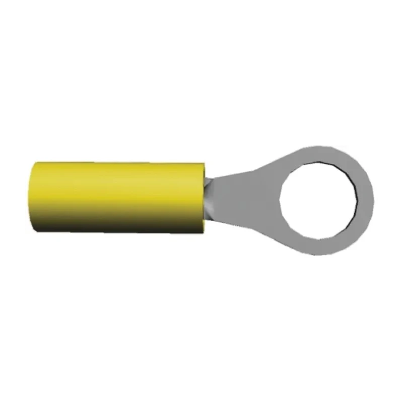 TE Connectivity PIDG Insulated Ring Terminal M3.5 Stud Size 26 AWG to 22 AWG Yellow Nylon Sleeve 16.41mm Overall 323915