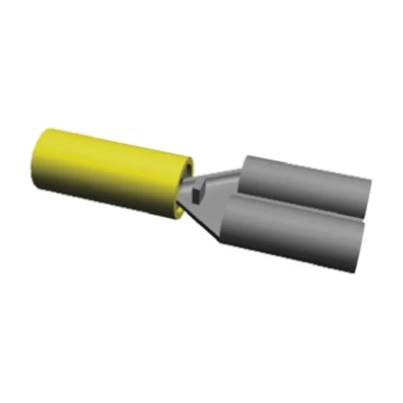TE Connectivity PIDG FASTON .187 Yellow Insulated Female Spade Connector Crimp 4.75 x 0.51 mm Tab Size 26 AWG to 24 641321-1