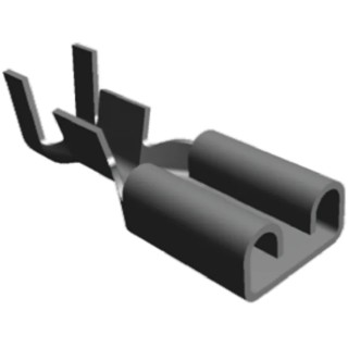 TE Connectivity FASTON 187 Black Uninsulated Female Spade Connector Crimp 4.75 x 0.51 mm Tab Size 20 AWG to 16 AWG 42452-2