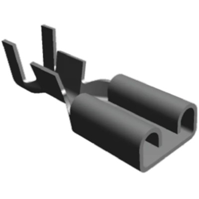 TE Connectivity FASTON 187 Black Uninsulated Female Spade Connector Crimp 4.75 x 0.51 mm Tab Size 20 AWG to 16 AWG 42452-2