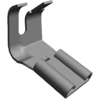 TE Connectivity FASTON .250 Black Uninsulated Female Spade Connector Crimp 6.35 x 0.81 mm Tab Size 12 AWG to 10 AWG 60583-2