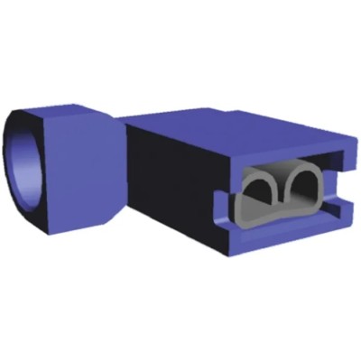 TE Connectivity Ultra-Fast .187 Blue Insulated Female Spade Connector, Crimp, 4.75 x 0.51 mm Tab Size 16 AWG to 3-520338-2