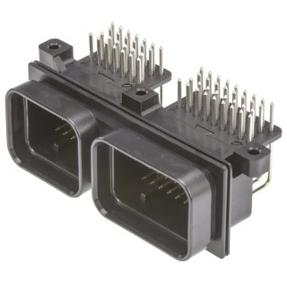 TE Connectivity Superseal Automotive Connector Female Black Through Hole 60 Way Solder Termination 6437288-3