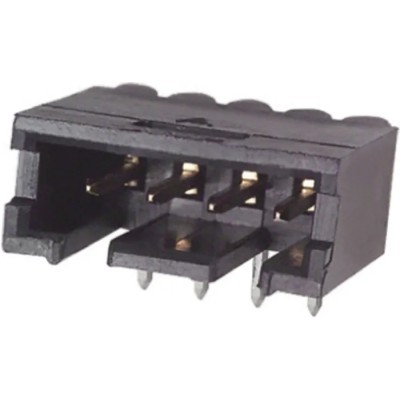 TE Connectivity AMPMODU MOD II Series Right Angle Through Hole PCB Header 4 Contacts 2.54 mm Pitch 1 Row Shrouded 5-102203-1