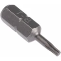 RS PRO Screwdriver Bit, 6.35 mm Hex Drive, T8 Size, 25 mm Overall Length, Chrome Vanadium Steel, 1-Piece 619-698