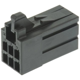 TE Connectivity Dynamic 2000 Female Connector Housing 6 Way 2 Row Straight 2.5 mm Pitch 1-1318119-3