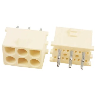 TE Connectivity Universal MATE-N-LOK Series Straight Through Hole PCB Header, 6 Contacts, 6.35 mm Pitch, 3 Row 350585-1