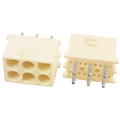 TE Connectivity Universal MATE-N-LOK Series Straight Through Hole PCB Header, 6 Contacts, 6.35 mm Pitch, 3 Row 350585-1