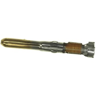 TE Connectivity Commercial MATE-N-LOK Series Male Crimp Terminal, 24 AWG Min Crimp, 18 AWG Max, Gold Plated Brass 60618-5