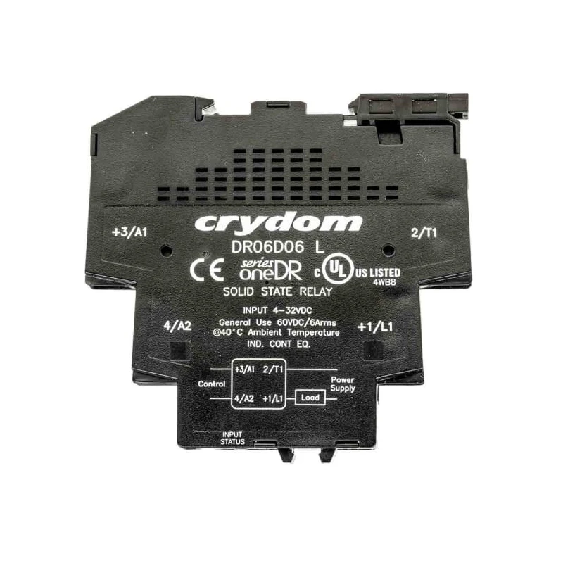 Crydom OneDR Solid State Interface Relay 24V AC Control Voltage 600V AC Load, 6A Rated Load Current DR06D06