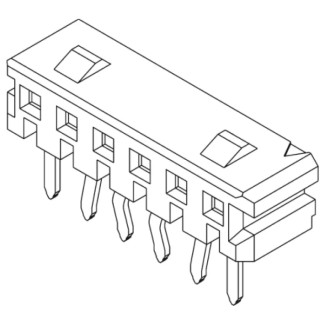 Molex 52418 Series Right Angle Through Hole PCB Socket 10-Contact 1 Row 2 mm Pitch Solder 52418-1010