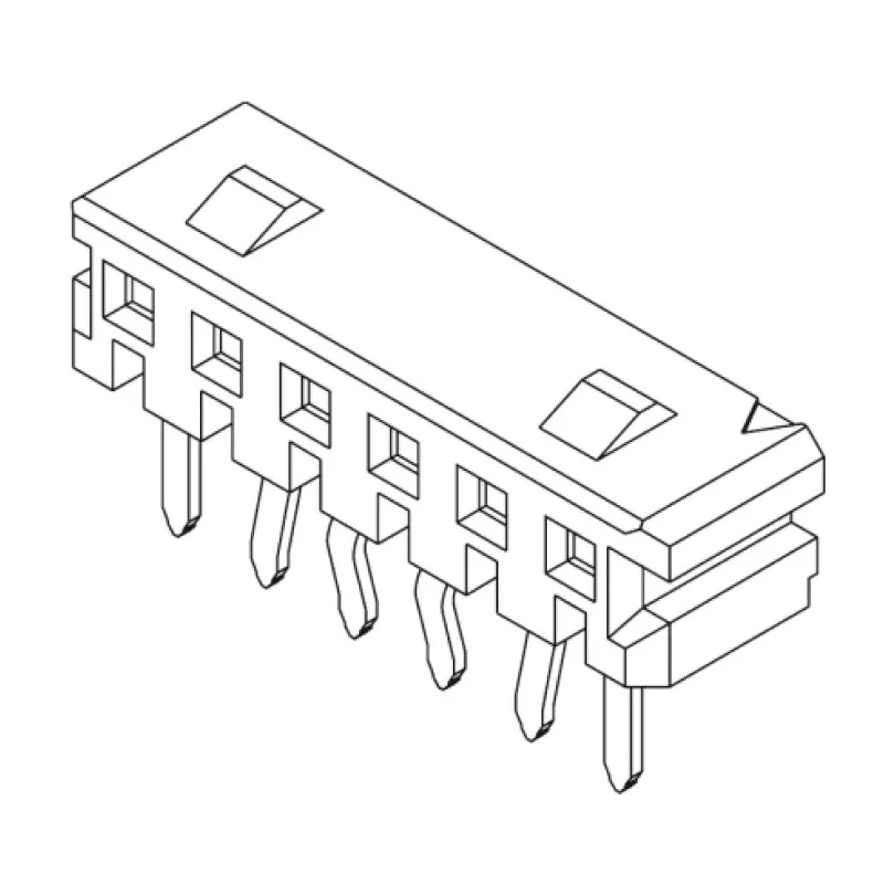 Molex 52418 Series Right Angle Through Hole PCB Socket 10-Contact 1 Row 2 mm Pitch Solder 52418-1010