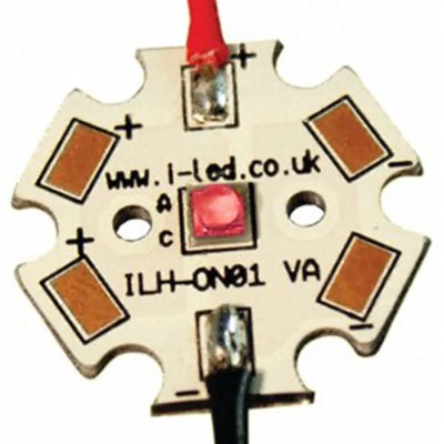 Intelligent LED Solutions OSLON1 PowerStar LED Array 1-LED Red 1A 2-2.6V 2.04W 20x20x3.85mm ILH-ON01-RED1-SC201-WIR200.