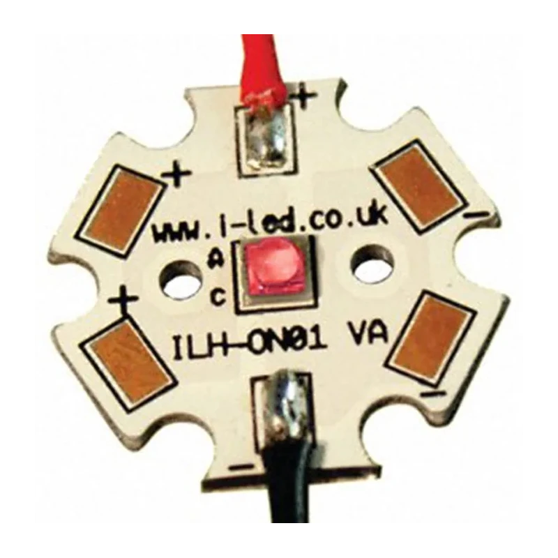 Intelligent LED Solutions OSLON1 PowerStar LED Array 1-LED Red 1A 2-2.6V 2.04W 20x20x3.85mm ILH-ON01-RED1-SC201-WIR200.