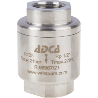 RS PRO Stainless Steel Threaded Single Non Return Valve 1/2 in BSP, 25 bar, 220°C Operating Temperature 720-9279