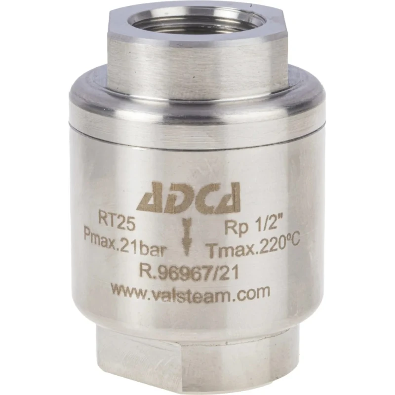 RS PRO Stainless Steel Threaded Single Non Return Valve 1/2 in BSP, 25 bar, 220°C Operating Temperature 720-9279
