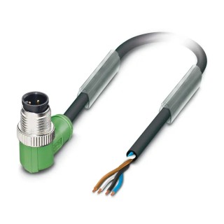 Phoenix Contact Male 4 Way Right Angle to 4 Way Unterminated Sensor Actuator Cable 1.5m 250V 1668166