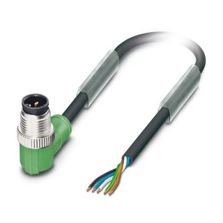 Phoenix Contact Sensor Actuator Cable Male 5 Way Right Angle to 5 Way Unterminated, Polyurethane Jacket, 1.5 m, 60V 1669796