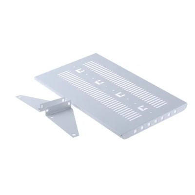 nVent SCHROFF Grey Cantilever Shelf 2U, 15kg Load, Steel Ventilated 430mm x 250mm x 26mm 20118789