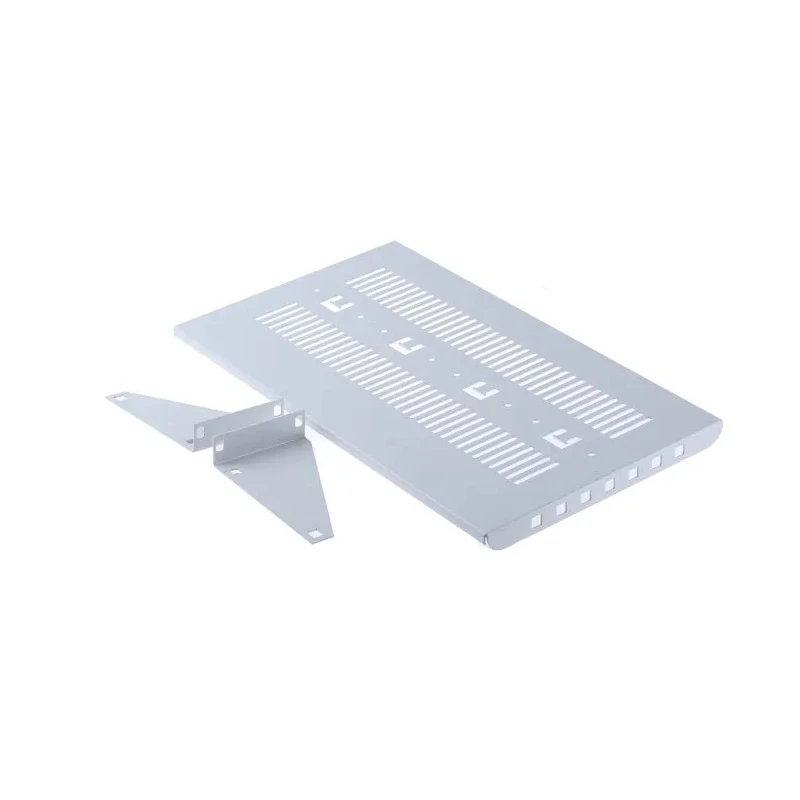 nVent SCHROFF Grey Cantilever Shelf 2U, 15kg Load, Steel Ventilated 430mm x 250mm x 26mm 20118789