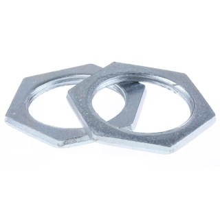 RS PRO Silver Steel Cable Gland Locknut M25 Thread 1.5mm Pitch Steel 35mm Across Flats 621-124