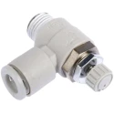 SMC AS Series Speed Controller Pneumatic Flow Regulator Stainless Steel, Fluoroelastomer, Brass, Nylon, 1 Mpa AS2201F-01-06S