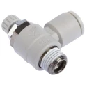 SMC AS Series Speed Controller Pneumatic Flow Regulator Stainless Steel, Fluoroelastomer, Brass, Nylon, 1 Mpa AS2201F-01-06S