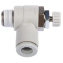 SMC AS Series Speed Controller Pneumatic Flow Regulator Stainless Steel, Fluoroelastomer, Brass, Nylon, 1 Mpa AS2201F-01-06S