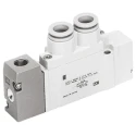 SMC Pneumatic Solenoid Valve Pilot G 1/4 Port, 5-Port, Aluminium Body, Nitrile Rubber Seals, Series SYA7000 