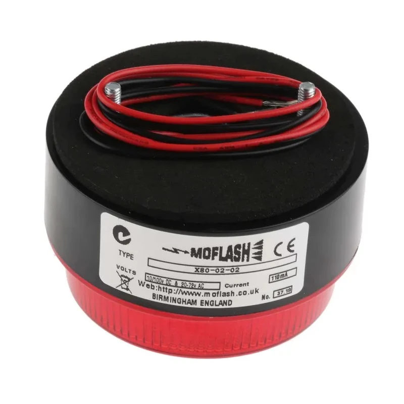 Moflash X80 Series Red Beacon 230V Flashing Surface Mount Xenon Bulb IP67 X80-02-02