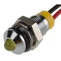 RS PRO Yellow Panel Mount Indicator 2V dc 20mA Lead Wire Termination IP67 Prominent Bezel 722-7684