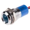 RS PRO Blue Panel Mount Indicator 220V AC 3mA Lead Wire Termination IP67 Silver Bezel 14mm Mount 722-7489