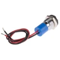 RS PRO Blue Panel Mount Indicator 220V AC 3mA Lead Wire Termination IP67 Silver Bezel 14mm Mount 722-7489