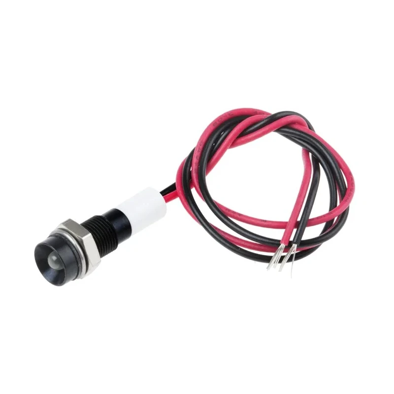 RS PRO White Panel Mount Indicator, 12V dc, 20mA, Lead Wire Termination, IP67, Recessed 722-7839